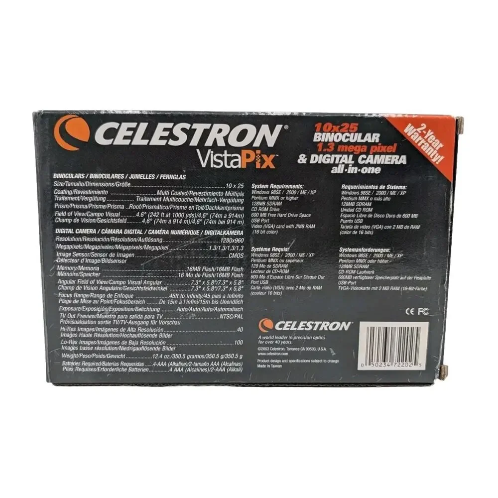 Celestron VistaPix 72202 10x25 Binoculars/1.3 MP Digital Camera